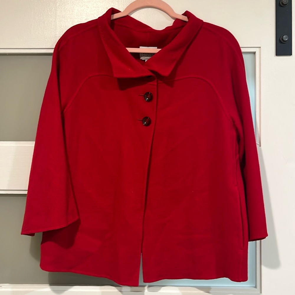 Armani Collezioni Women Red luxury blazer jacket 12 french chic business casual